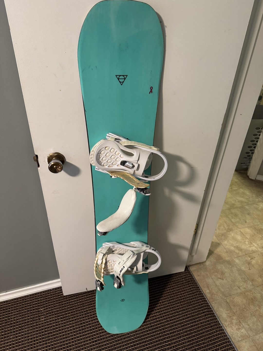 Used Never Summer Banana Split Snowboard with Bindings