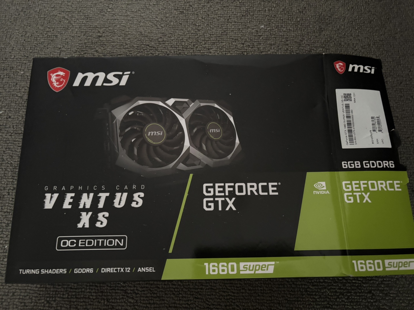 MSI GeForce GTX 1660 Super Ventus XS OC Edition Graphics Card