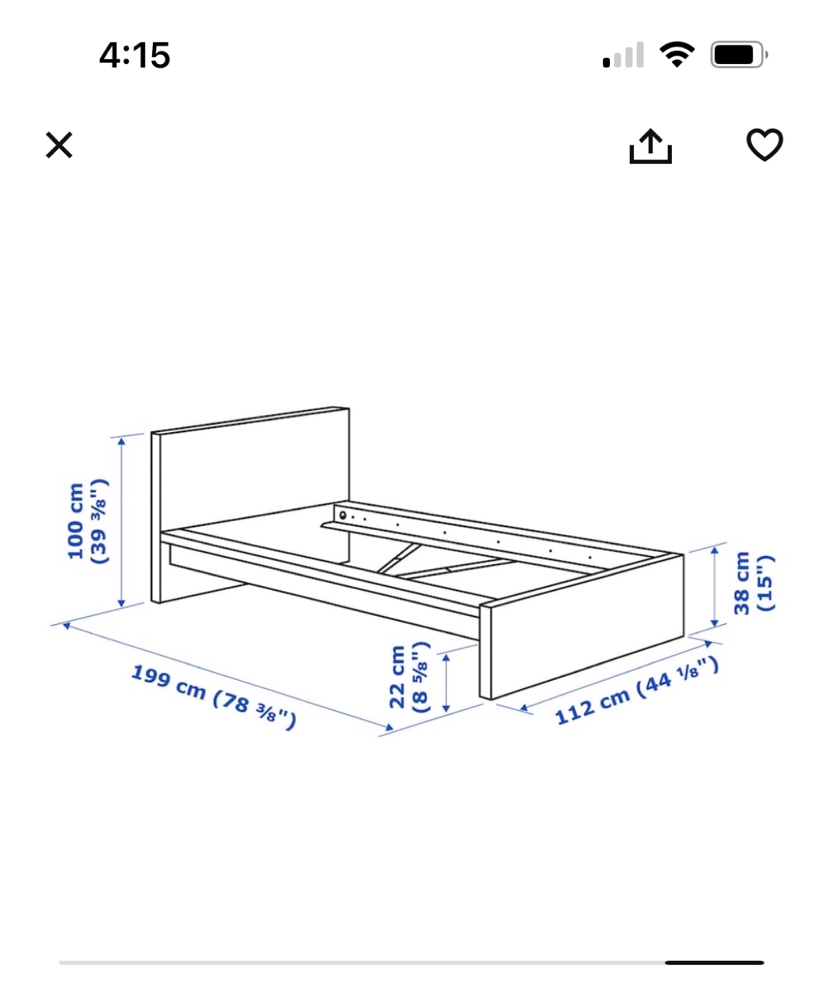 IKEA Single Bed Frame White