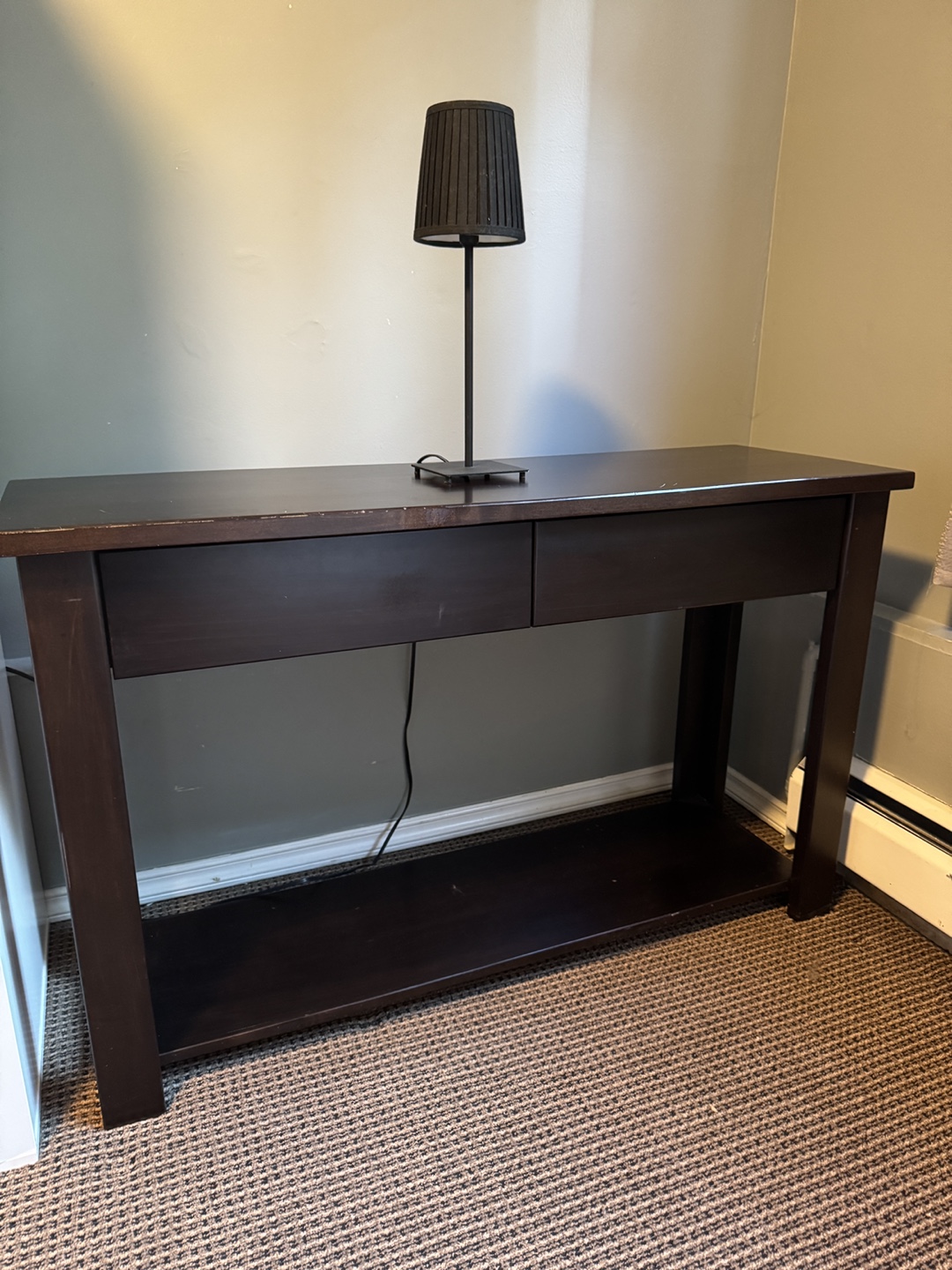 Dark Brown Console Table with Two Drawers - photo 3