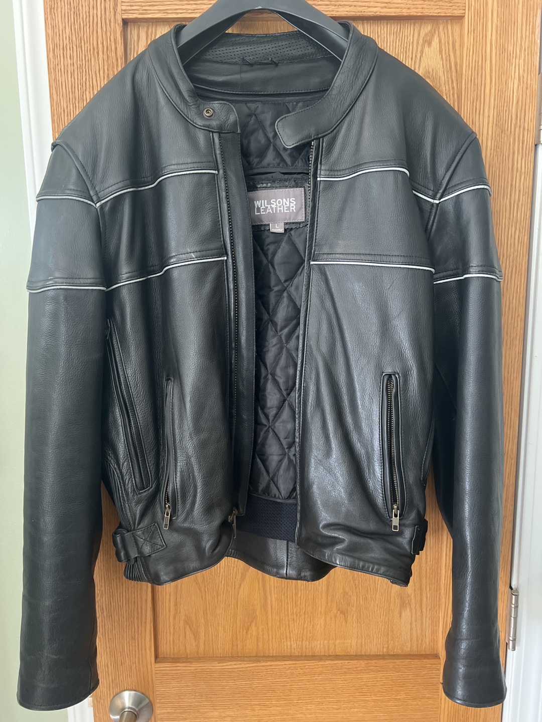 Men's Black Leather Motorcycle Jacket