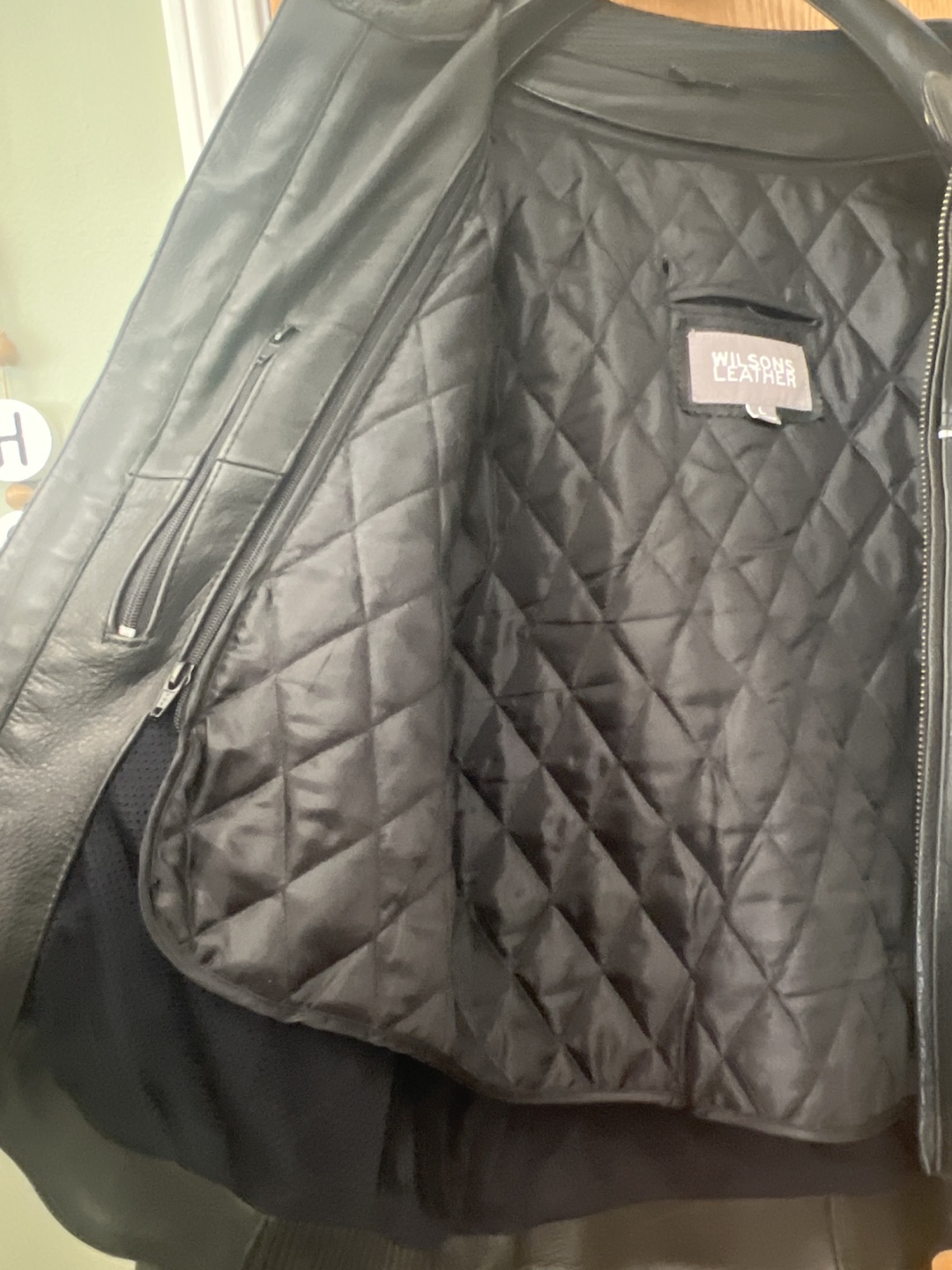 Men's Black Leather Motorcycle Jacket - photo 4