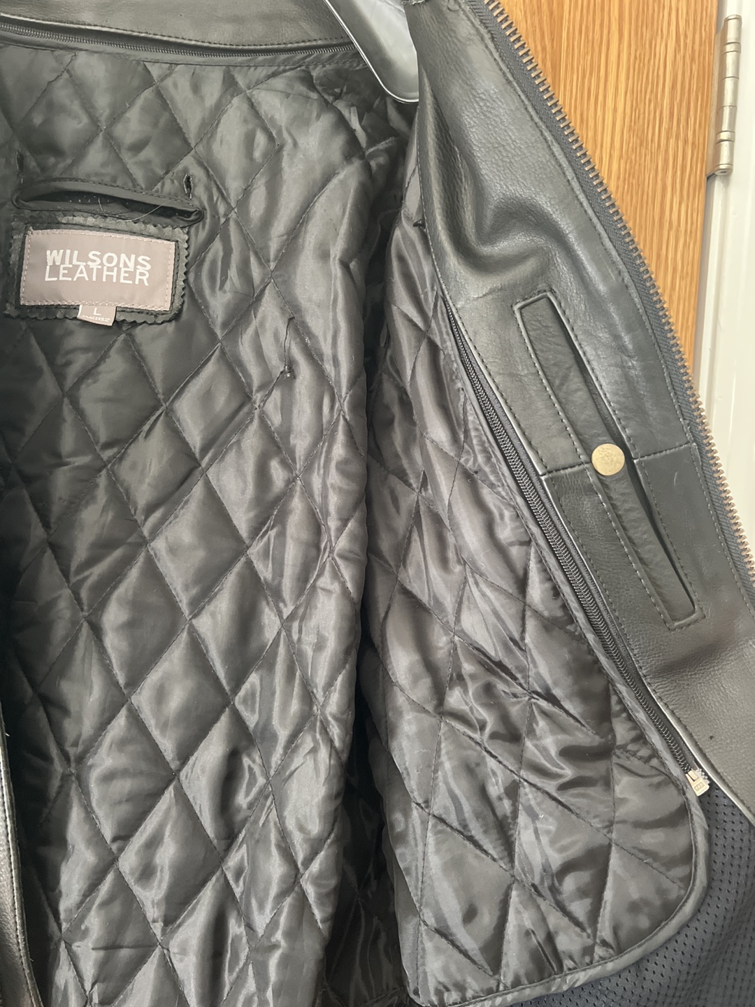 Men's Black Leather Motorcycle Jacket - photo 5