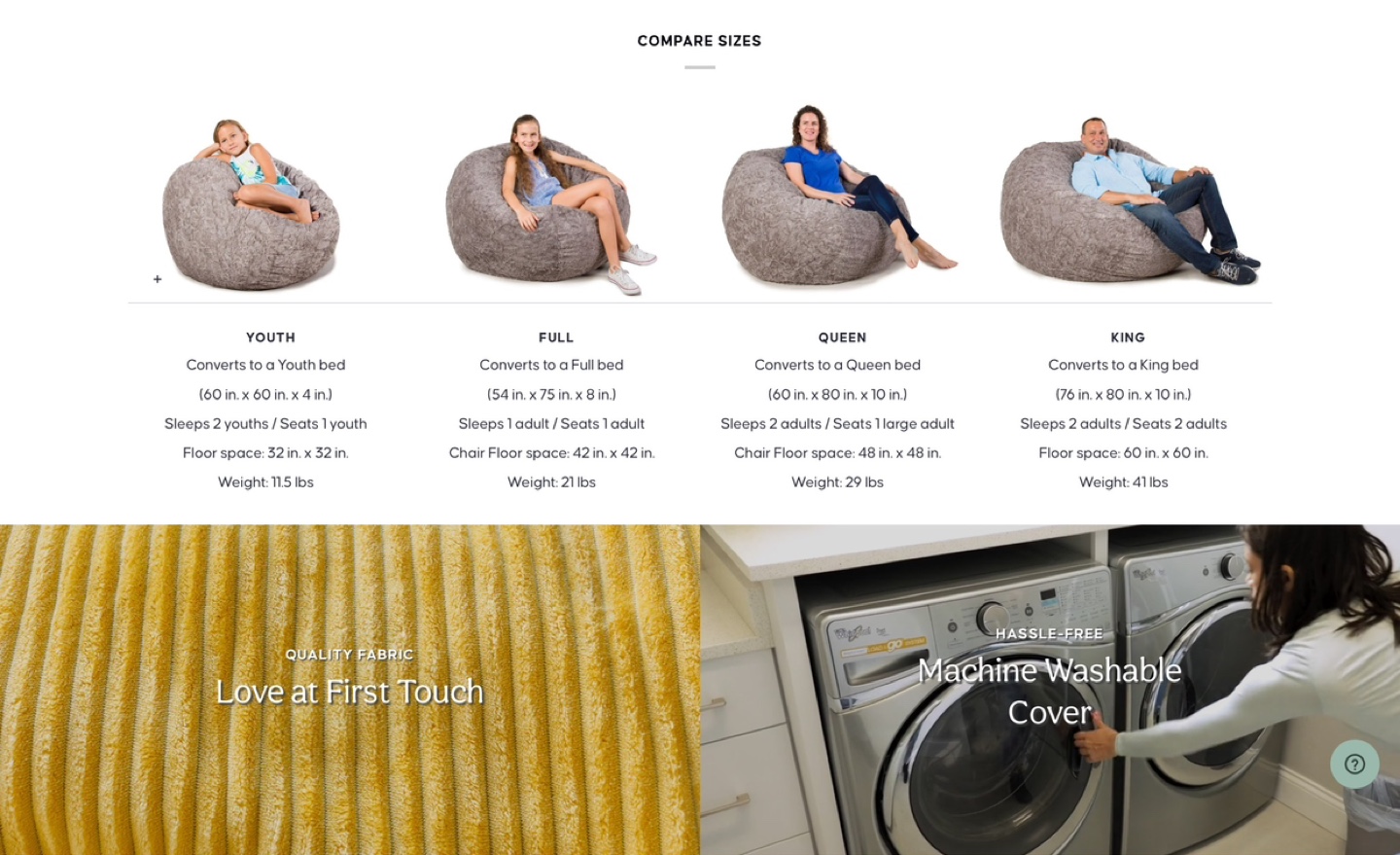 Beanbag Chair & Queen size bed