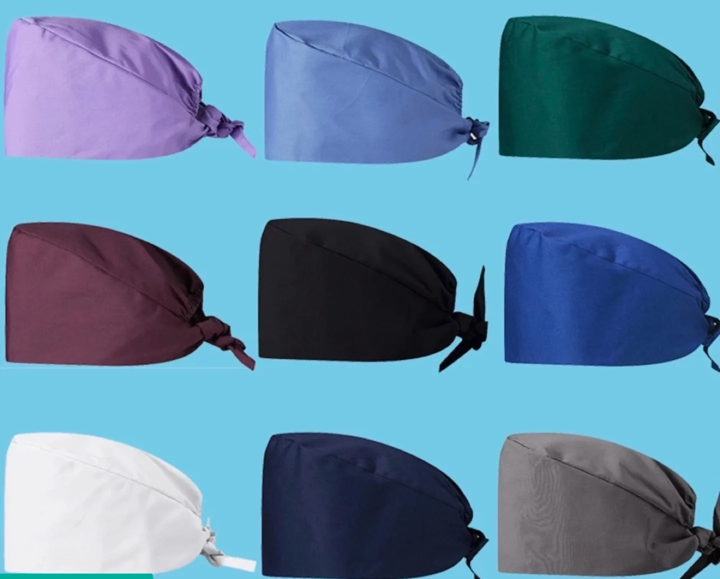 Bulk lot of scrub caps - various colours image indicator(2)