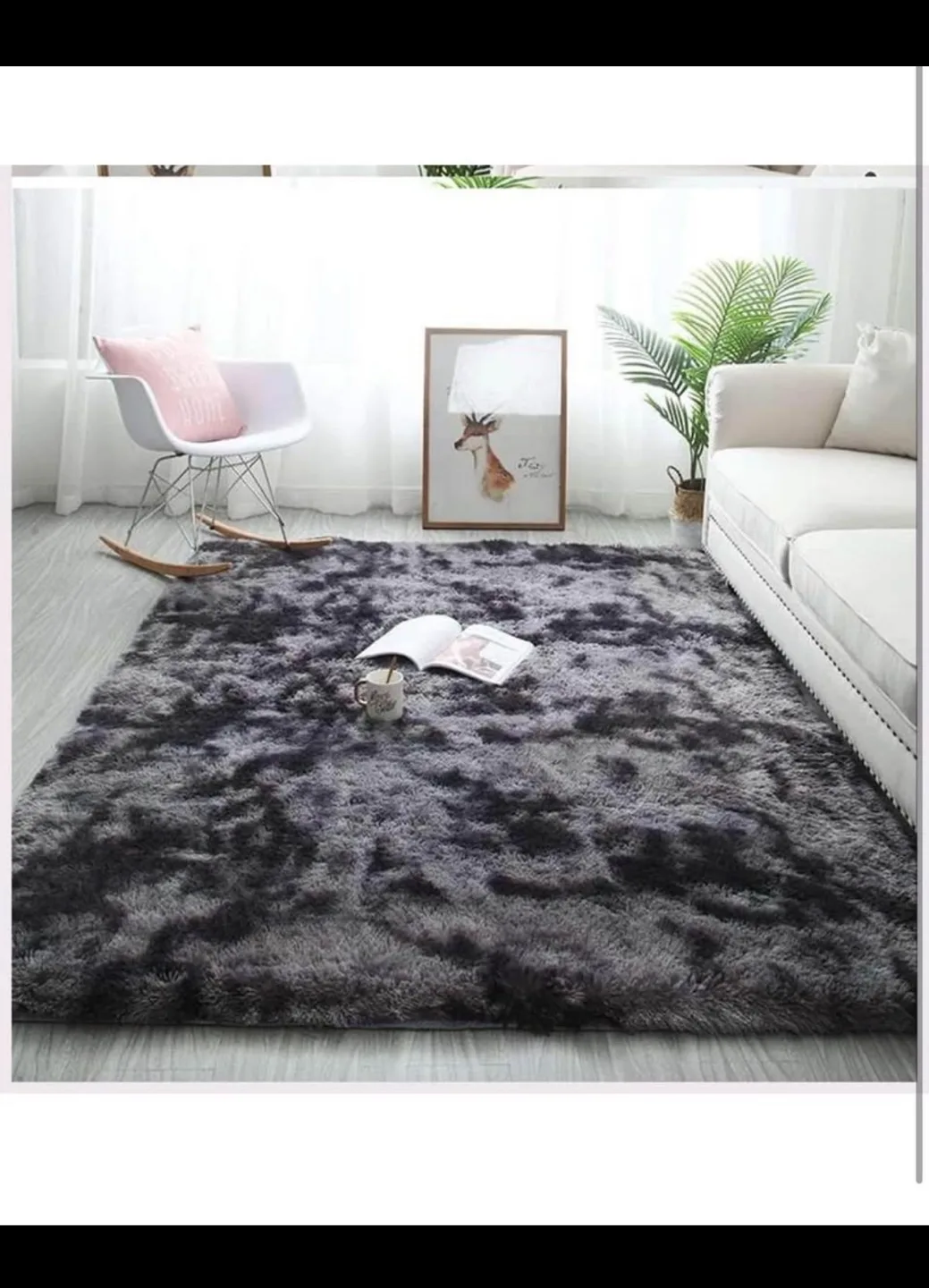 Grey Shag Rug - Soft Fluffy Carpet 8×10 image indicator(3)