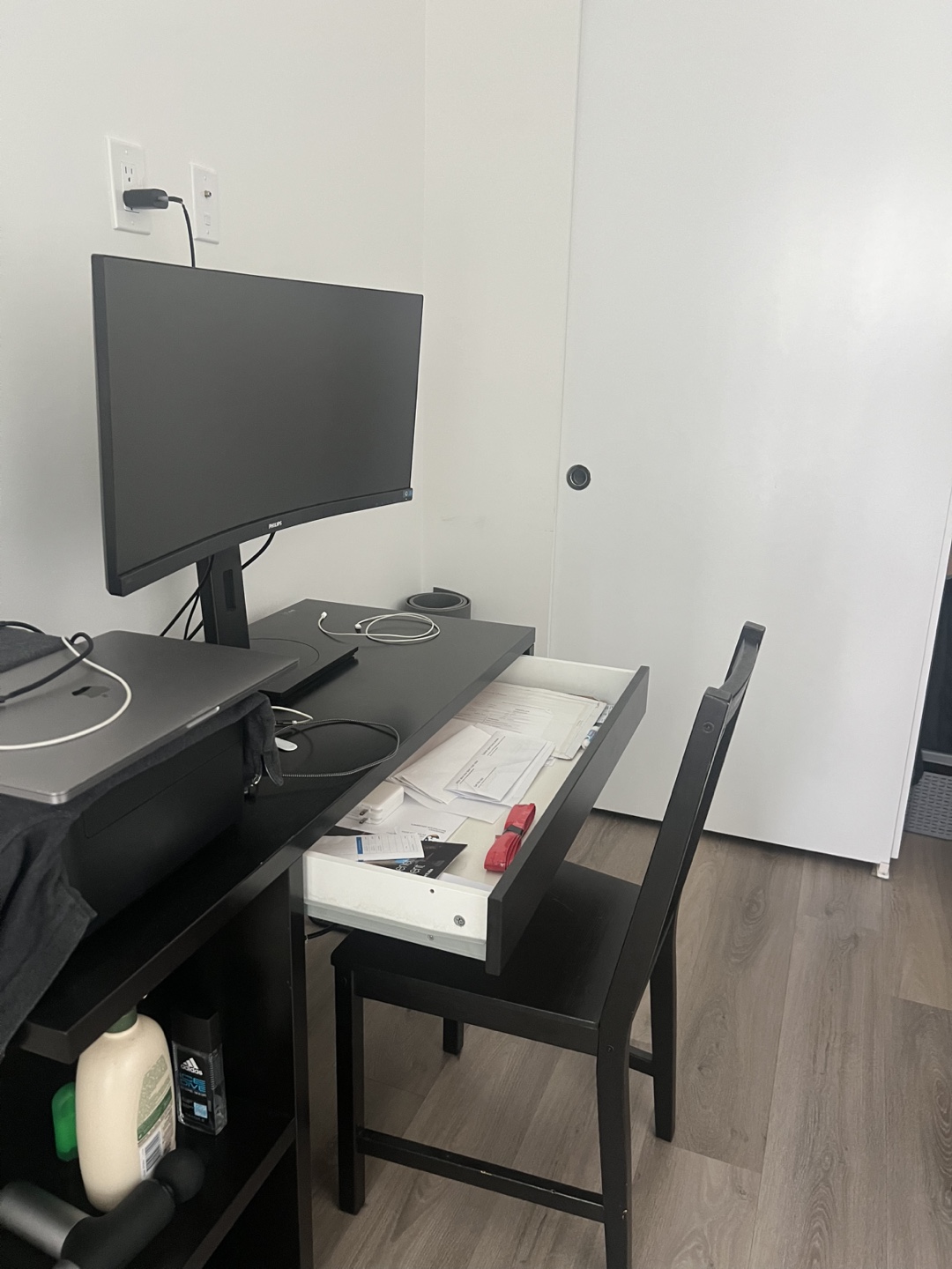 Black Computer Desk with Chair