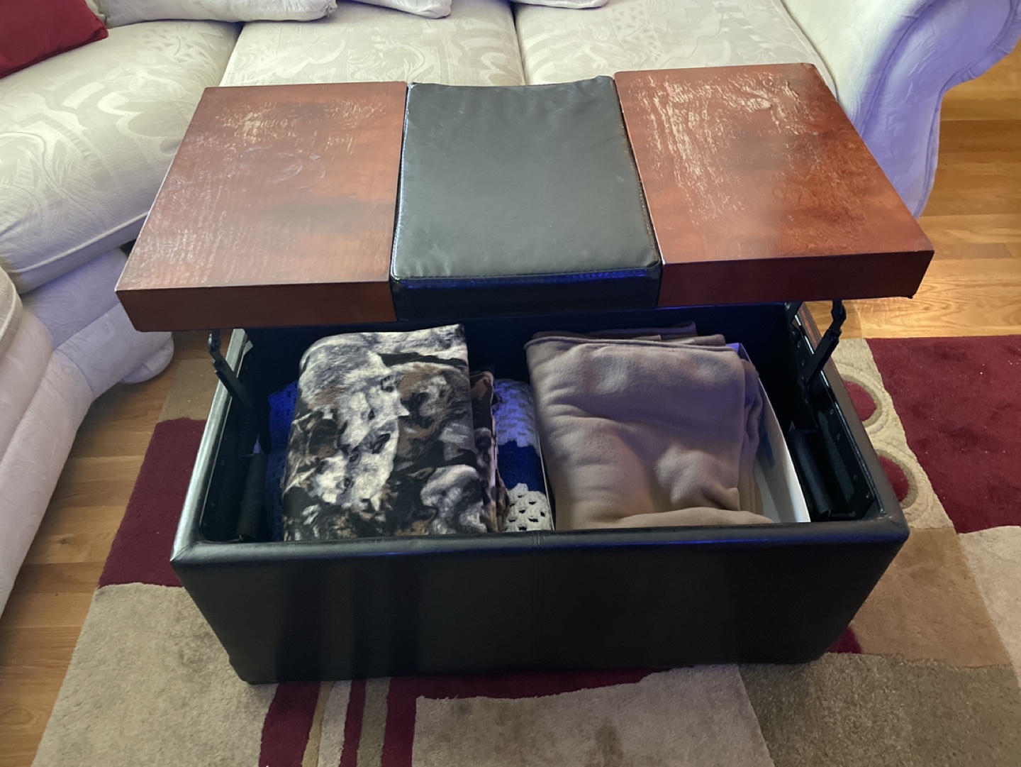 Lift-Top Coffee Table Ottoman with Storage - photo 4