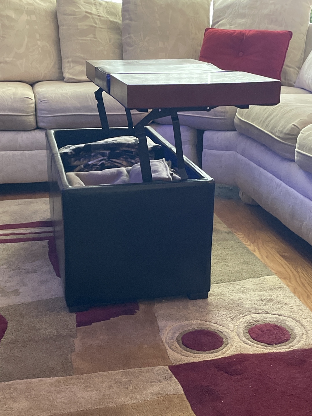 Lift-Top Coffee Table Ottoman with Storage - photo 3