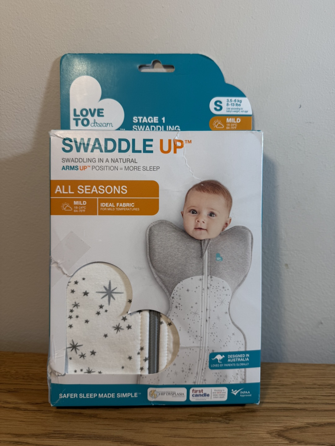 Love To Dream Swaddle UP Stage 1 Swaddling Wrap - Size S