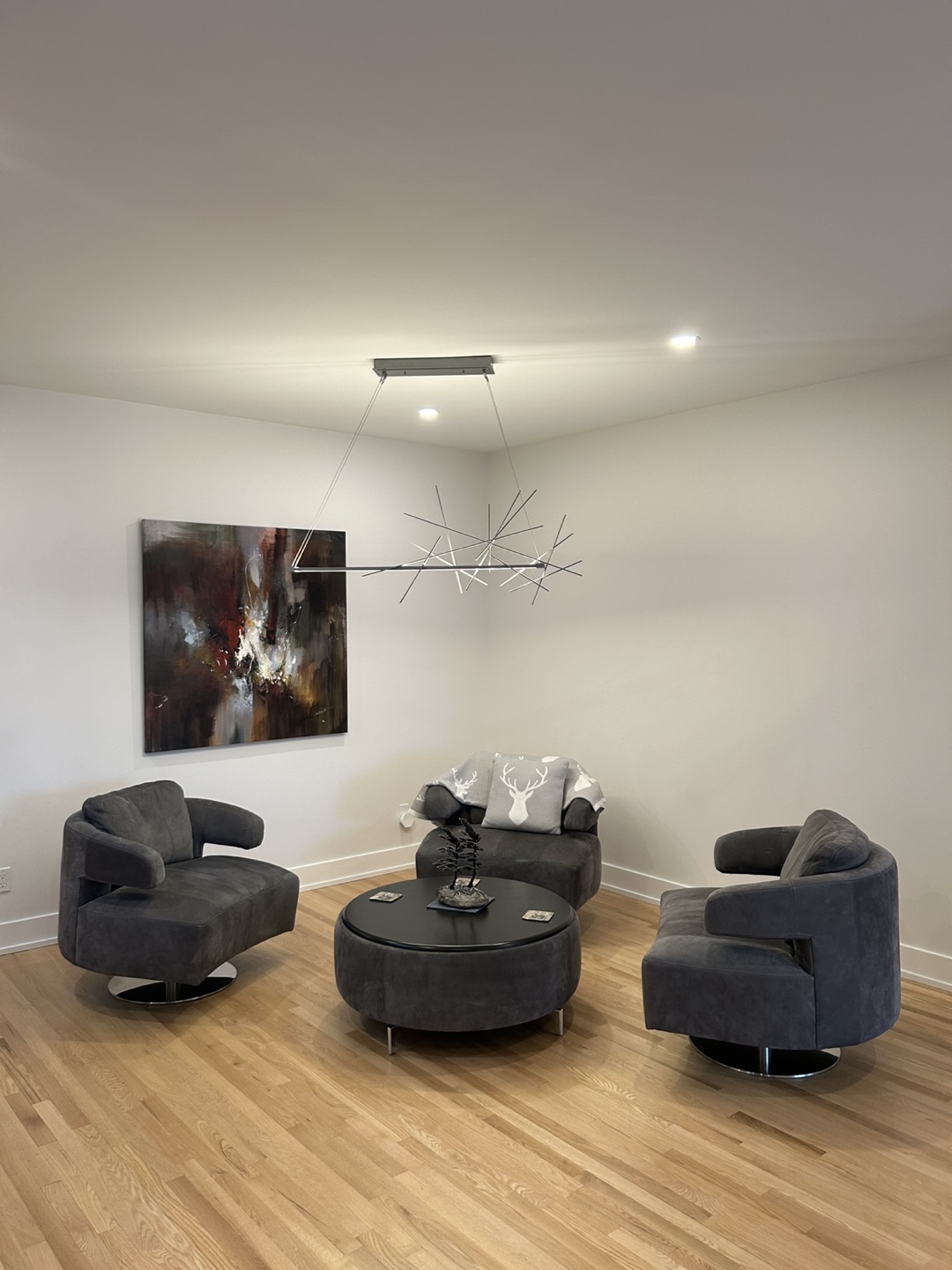 Upper Room Set of Three Swivel Armchairs