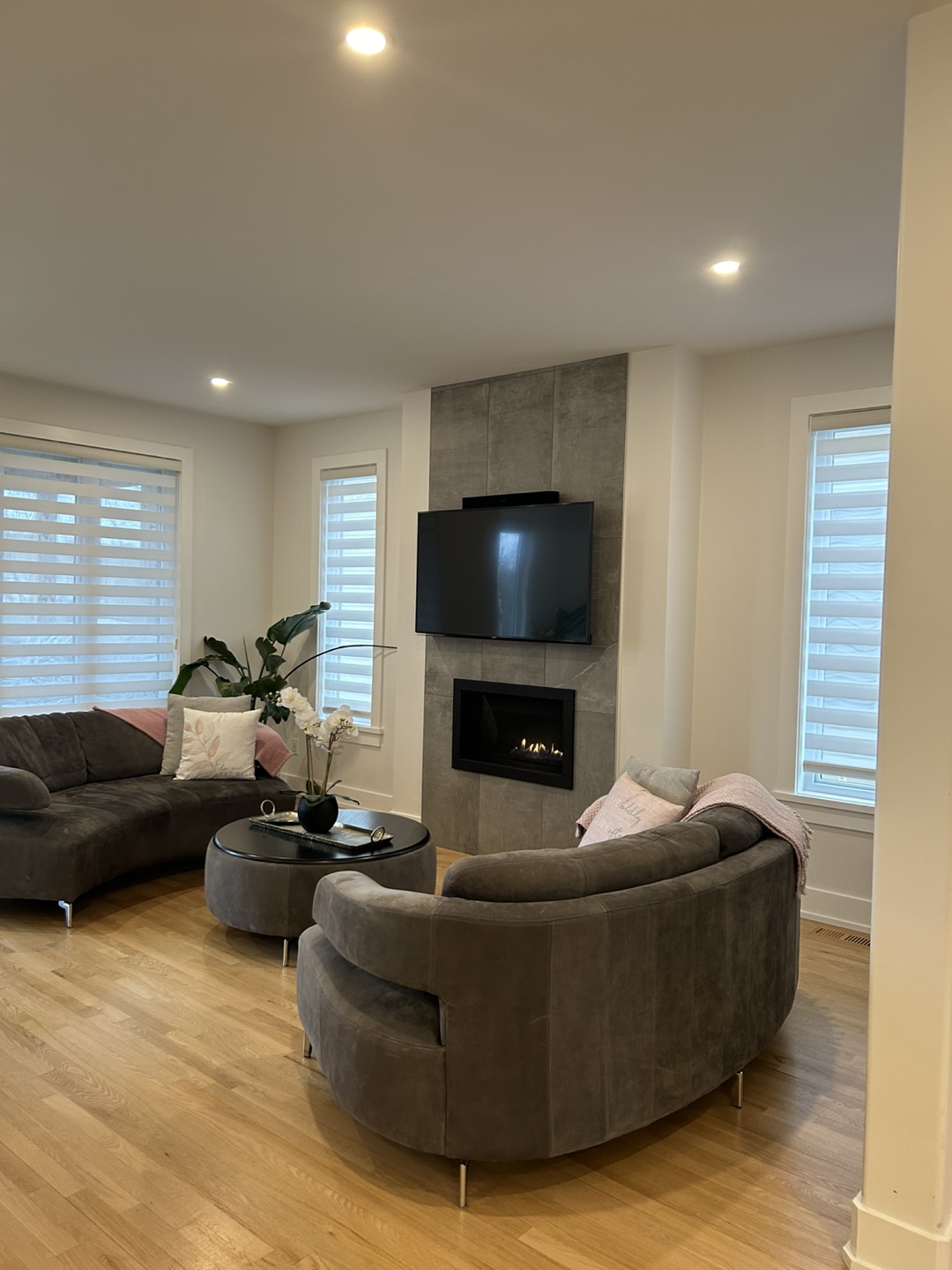 Upper Room Curved Grey Love Seats