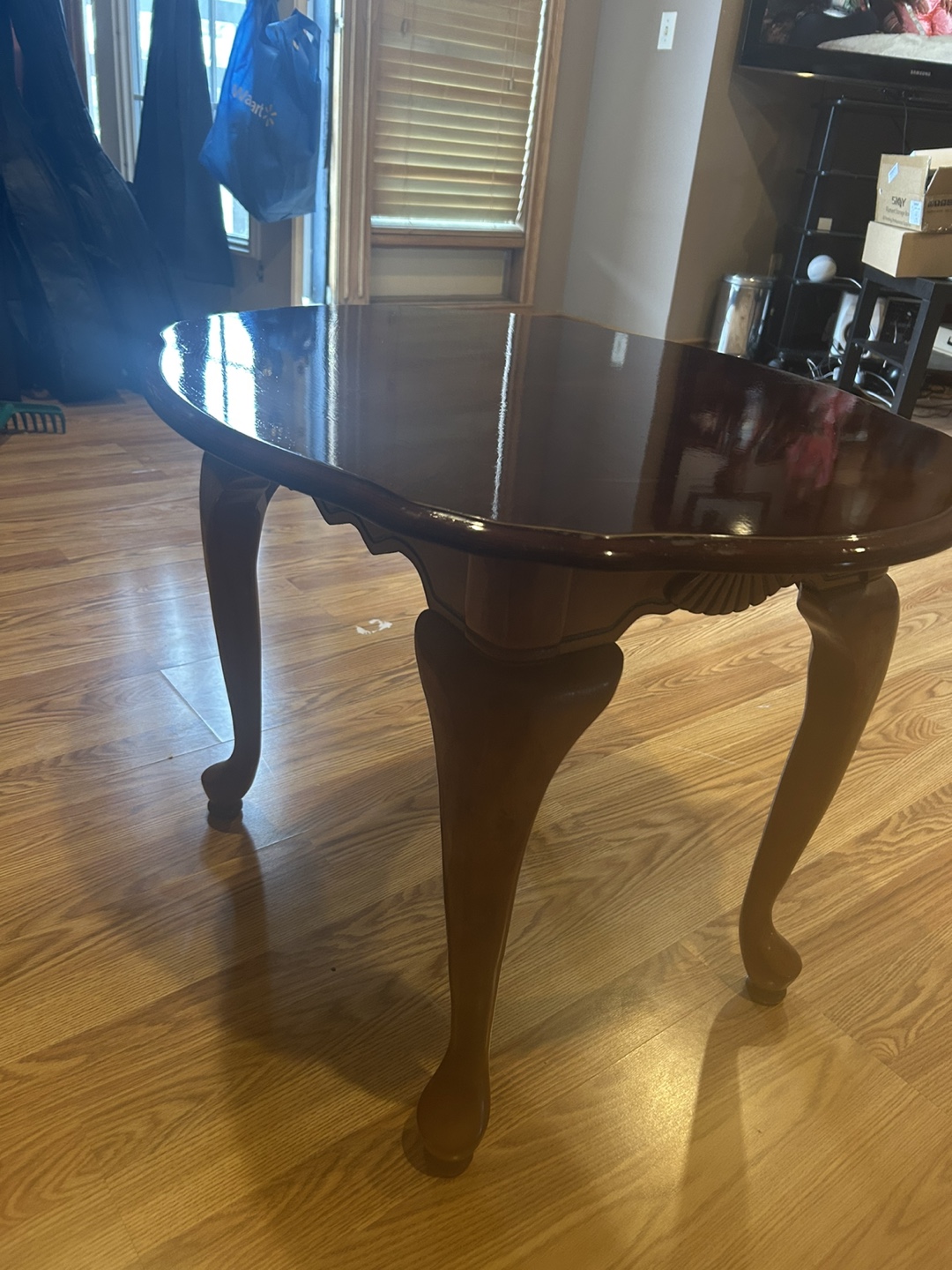 Dark wood accent table