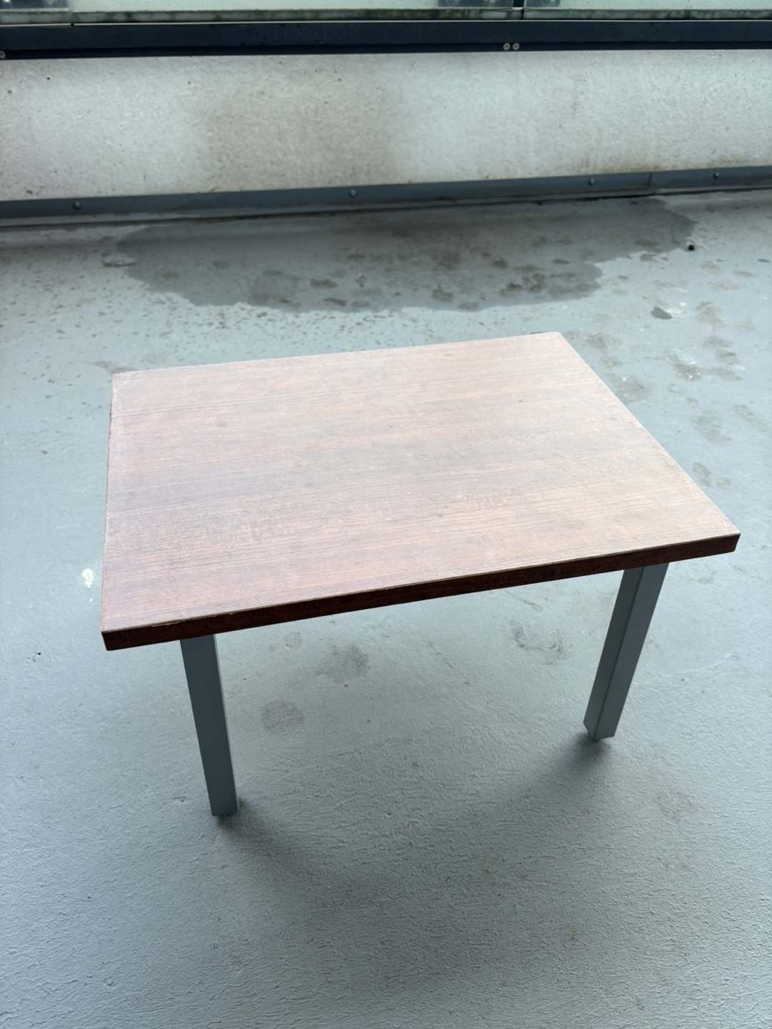 Small Wooden Coffee Table with Metal Legs