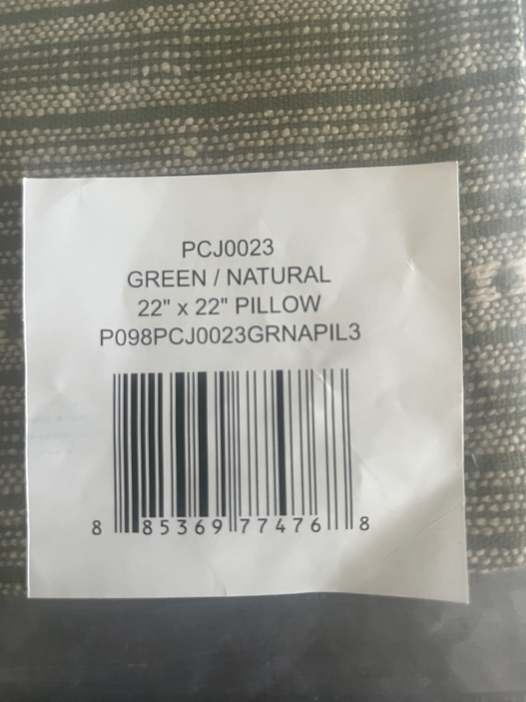 Loloi Chris Loves Julia Pillow Cover - Green/Natural 22" x 22" - photo 3