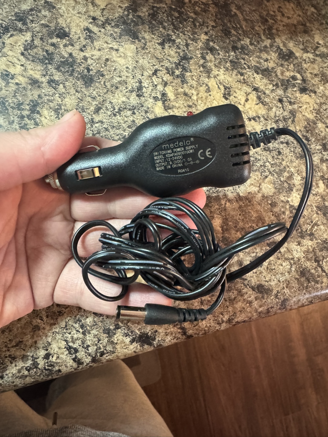 Medela 9V Breast Pump Car Charger Adapter