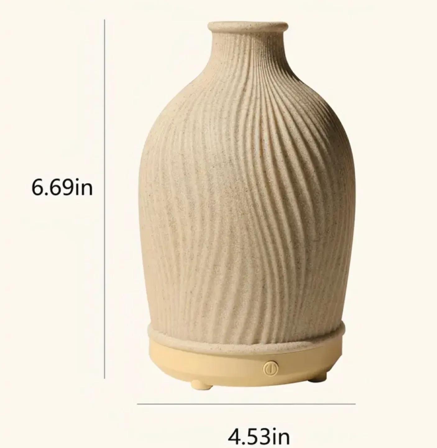 Resin Ultrasonic Aroma Diffuser Humidifier (Beige, Wave Pattern) image indicator(5)