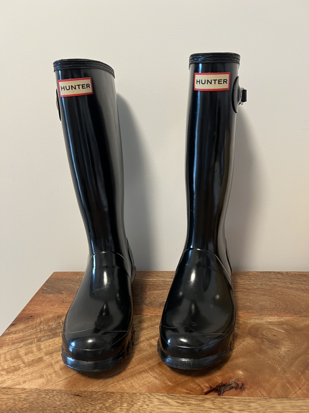 Hunter Glossy Black Rain Boots size 6/Girls 5/Boys