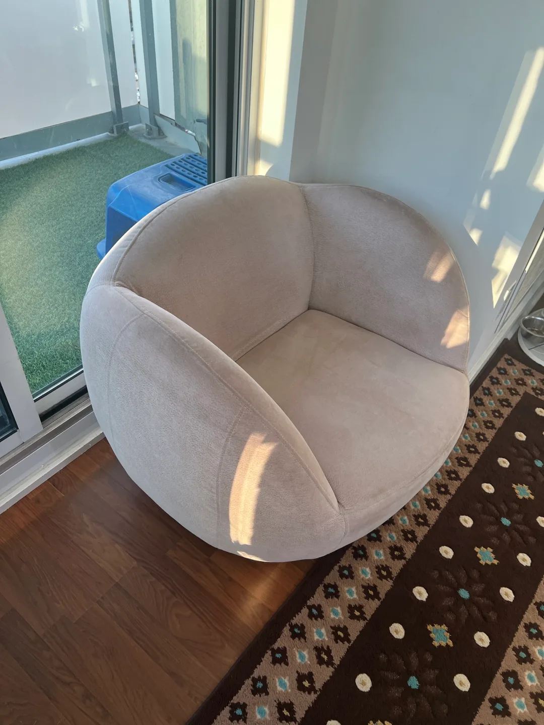 2 Beige Round Accent Chair image indicator(2)