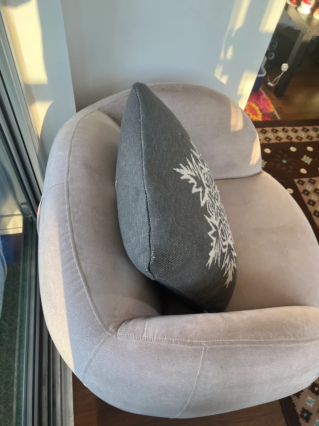 2 Beige Round Accent Chair image indicator(3)