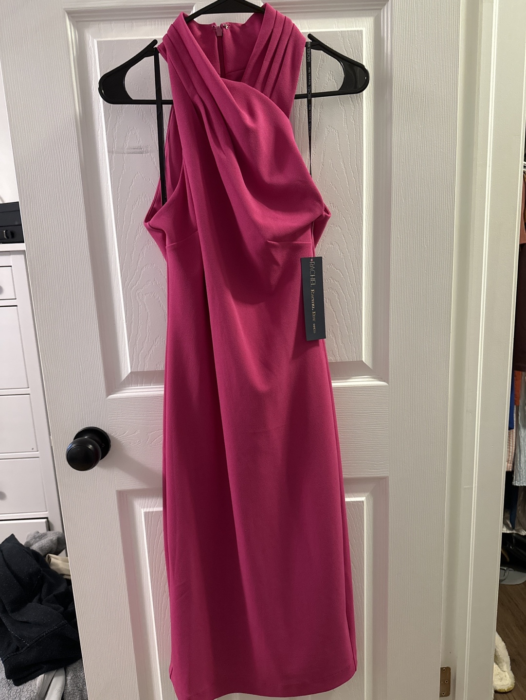 Rachel Roy fuchsia halter midi dress size small