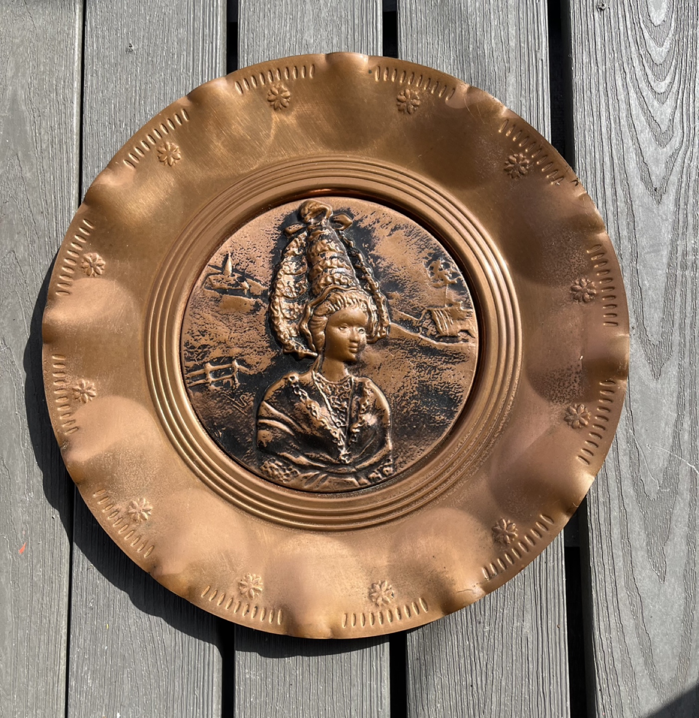 Vintage Copper Wall Plaque