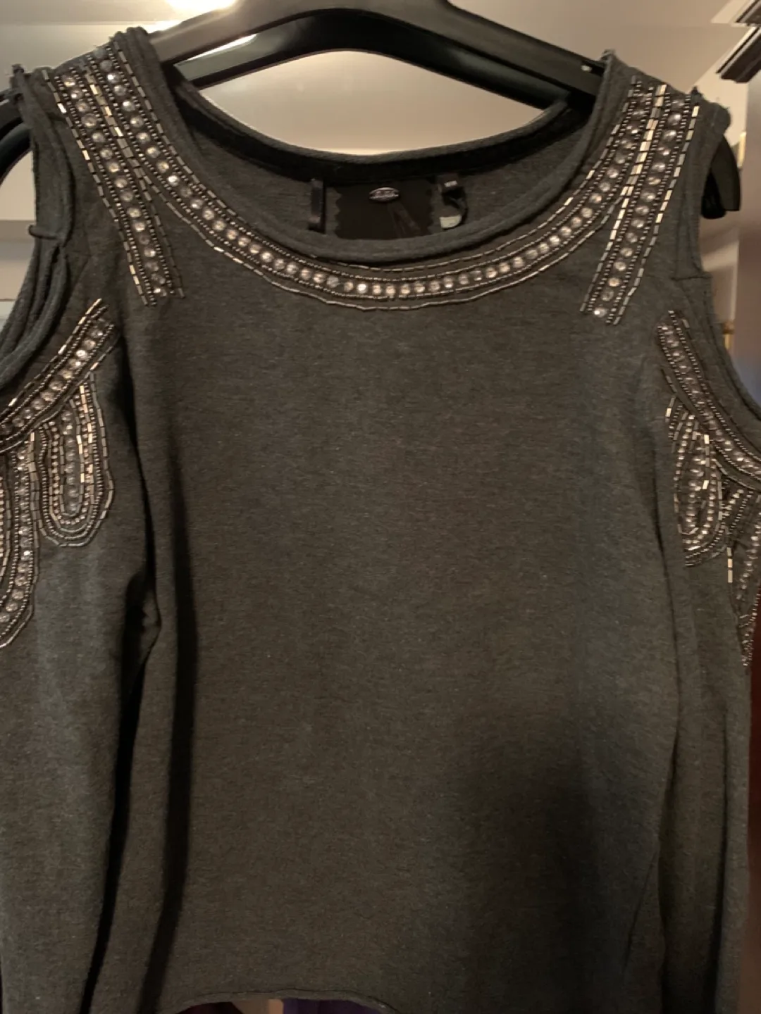 Cold-shoulder embellished sweater image indicator(2)