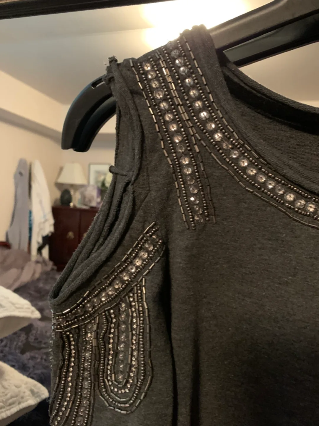 Cold-shoulder embellished sweater image indicator(3)