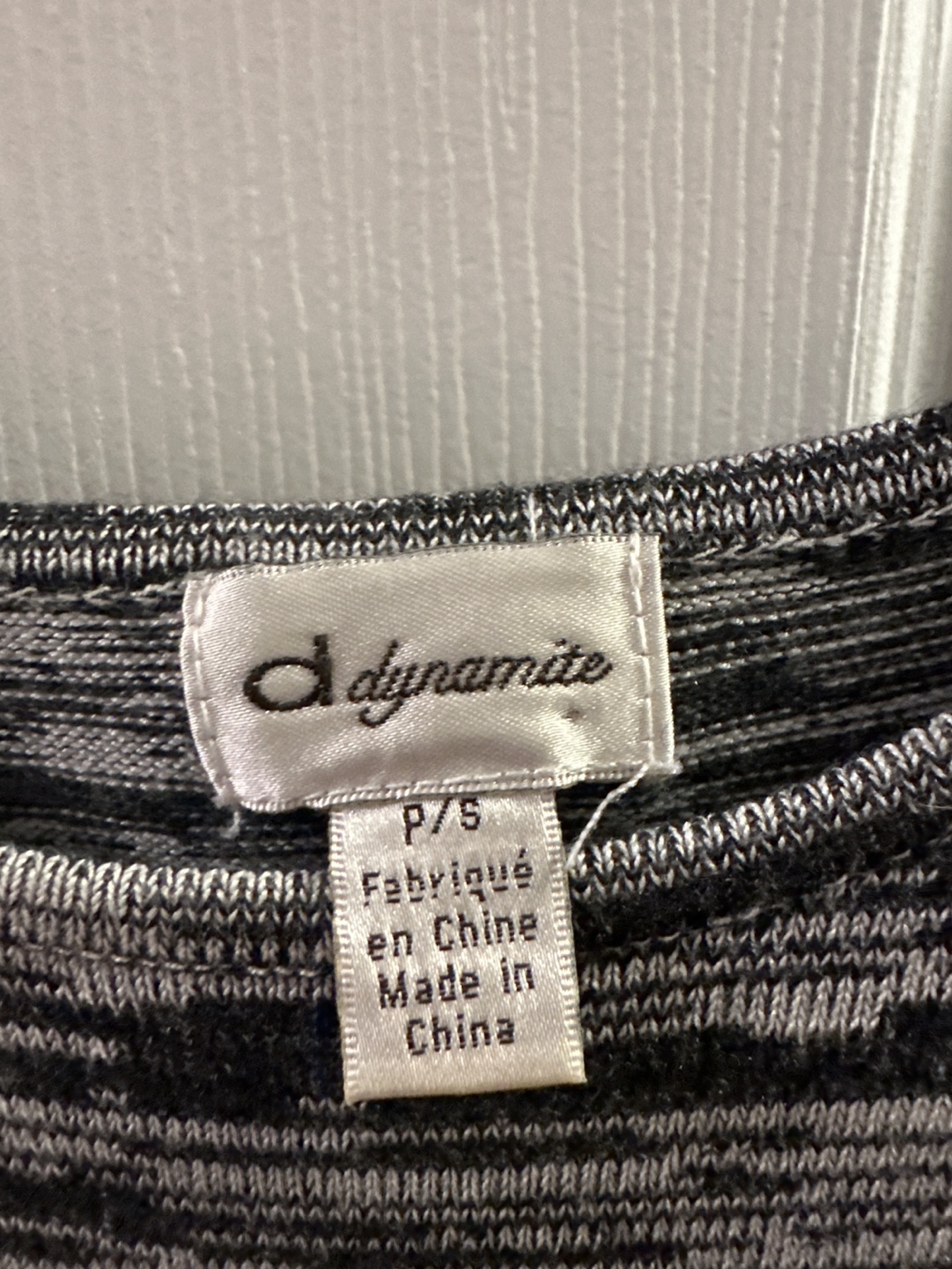 Dynamite Grey and Black Striped Mini Dress Size P/S - photo 3