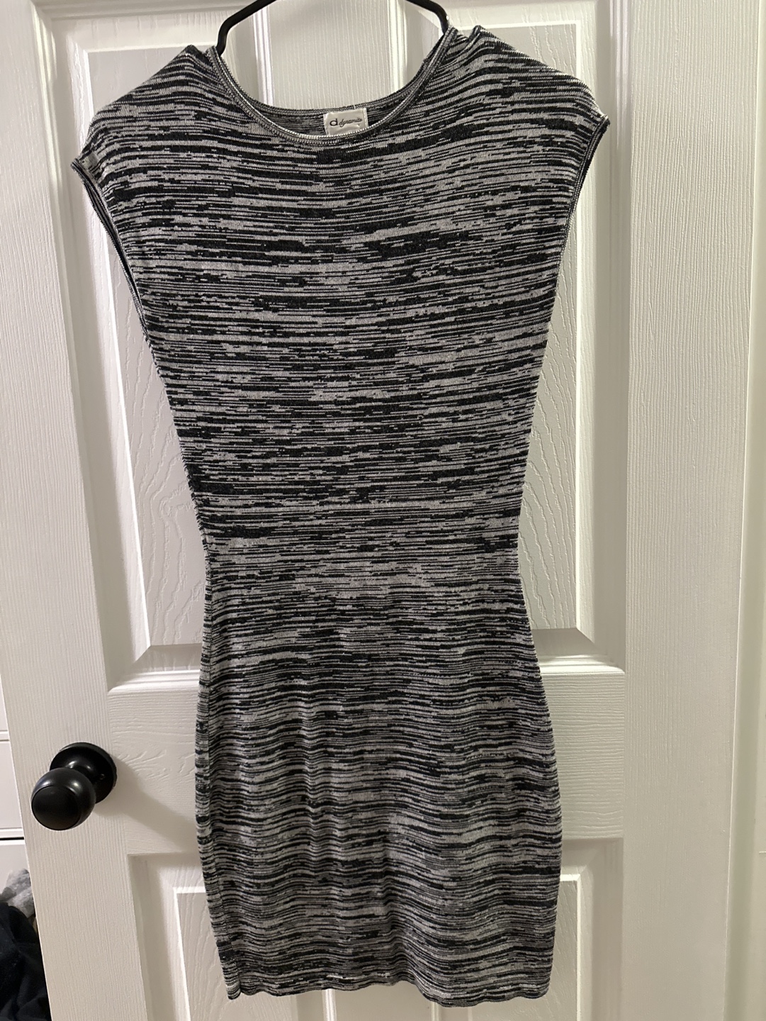Dynamite Grey and Black Striped Mini Dress Size P/S