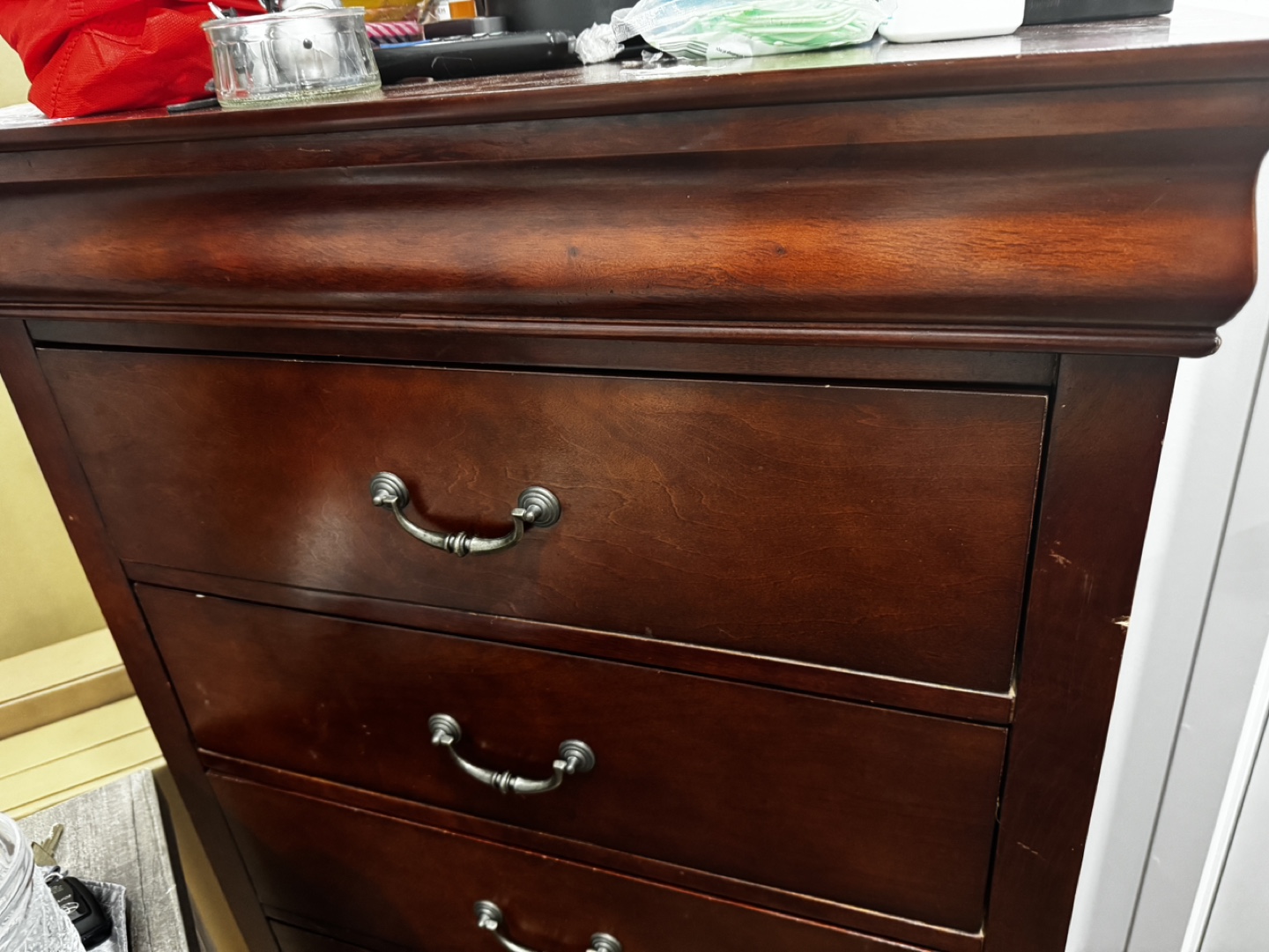 Dark Brown Wooden 5-Drawer Chest - photo 3