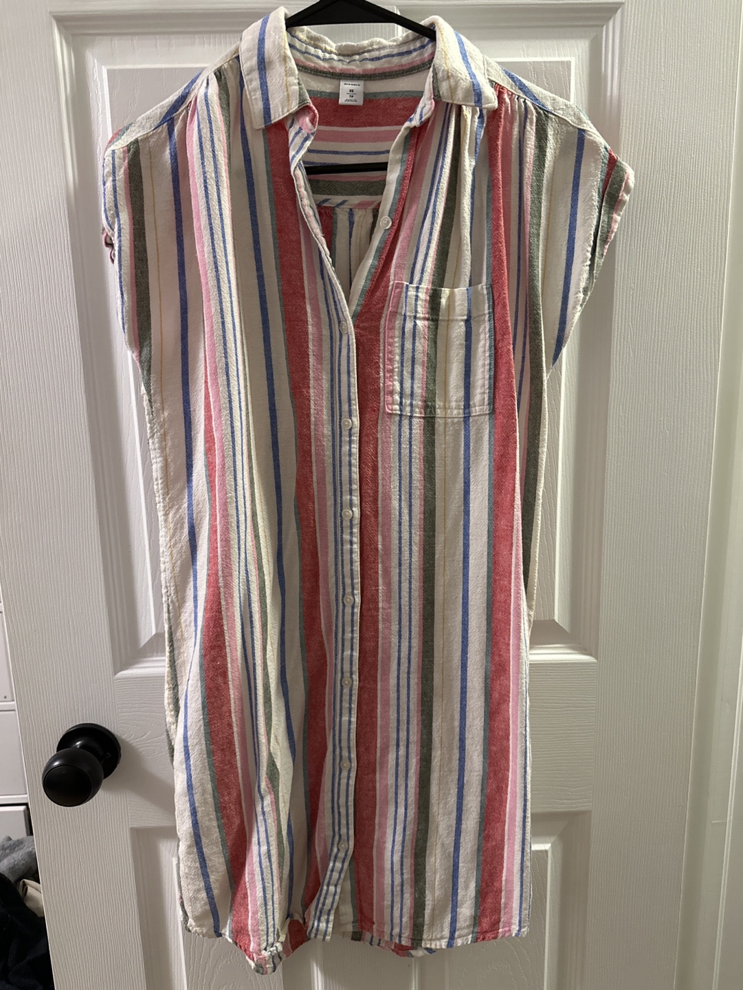 Old Navy Striped Button-Down Shirt Dress