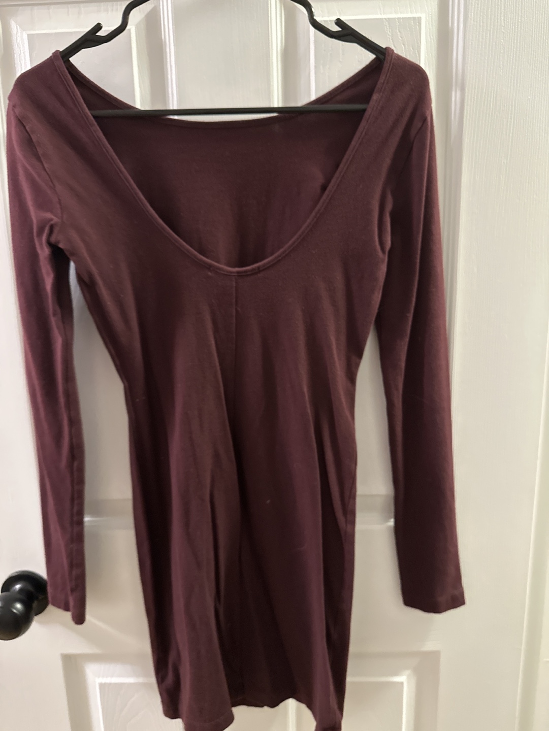 Burgundy Long Sleeve Mini Dress - photo 2