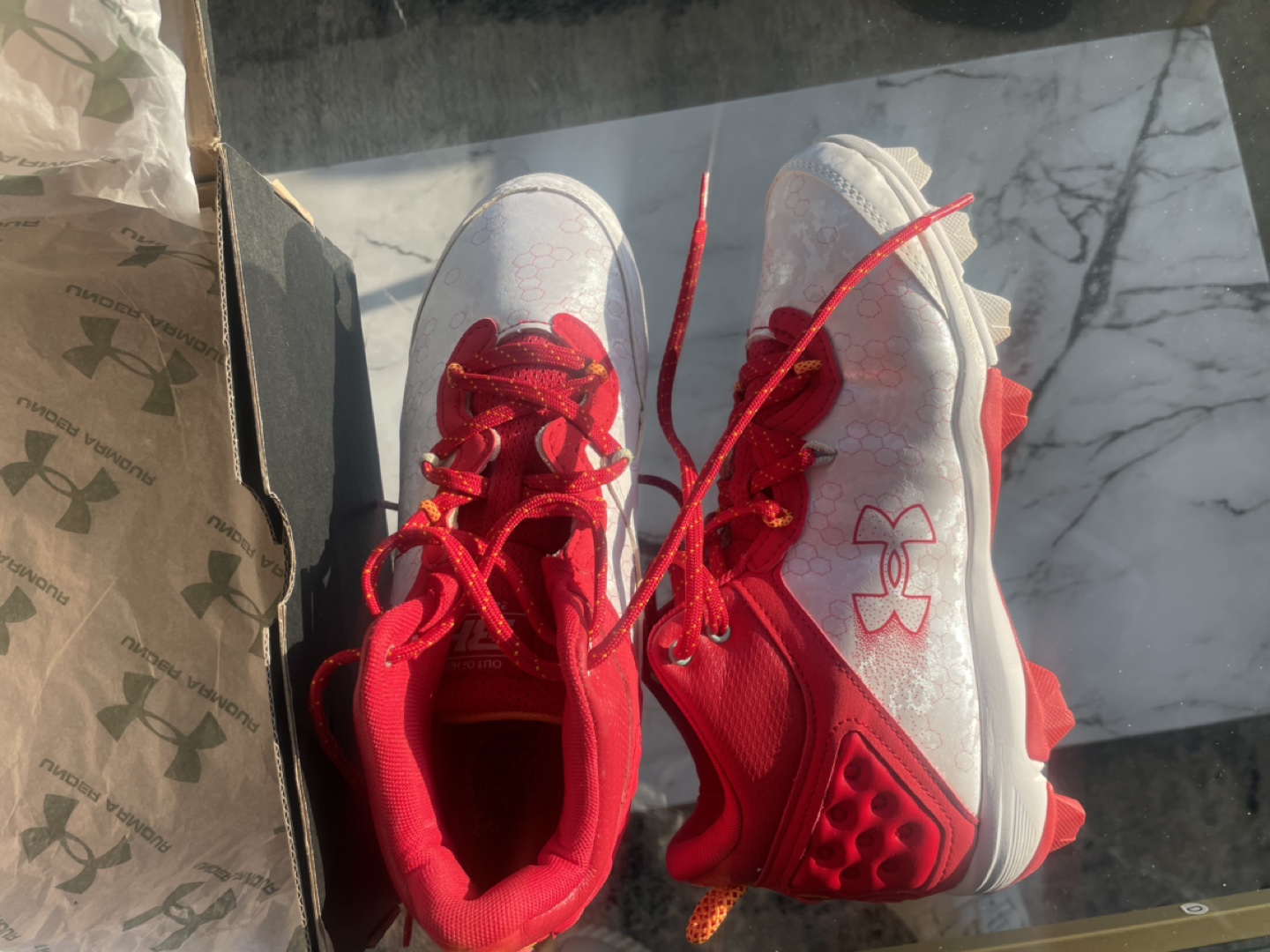 Under Armour Baseball Cleats - Red/White - photo 2