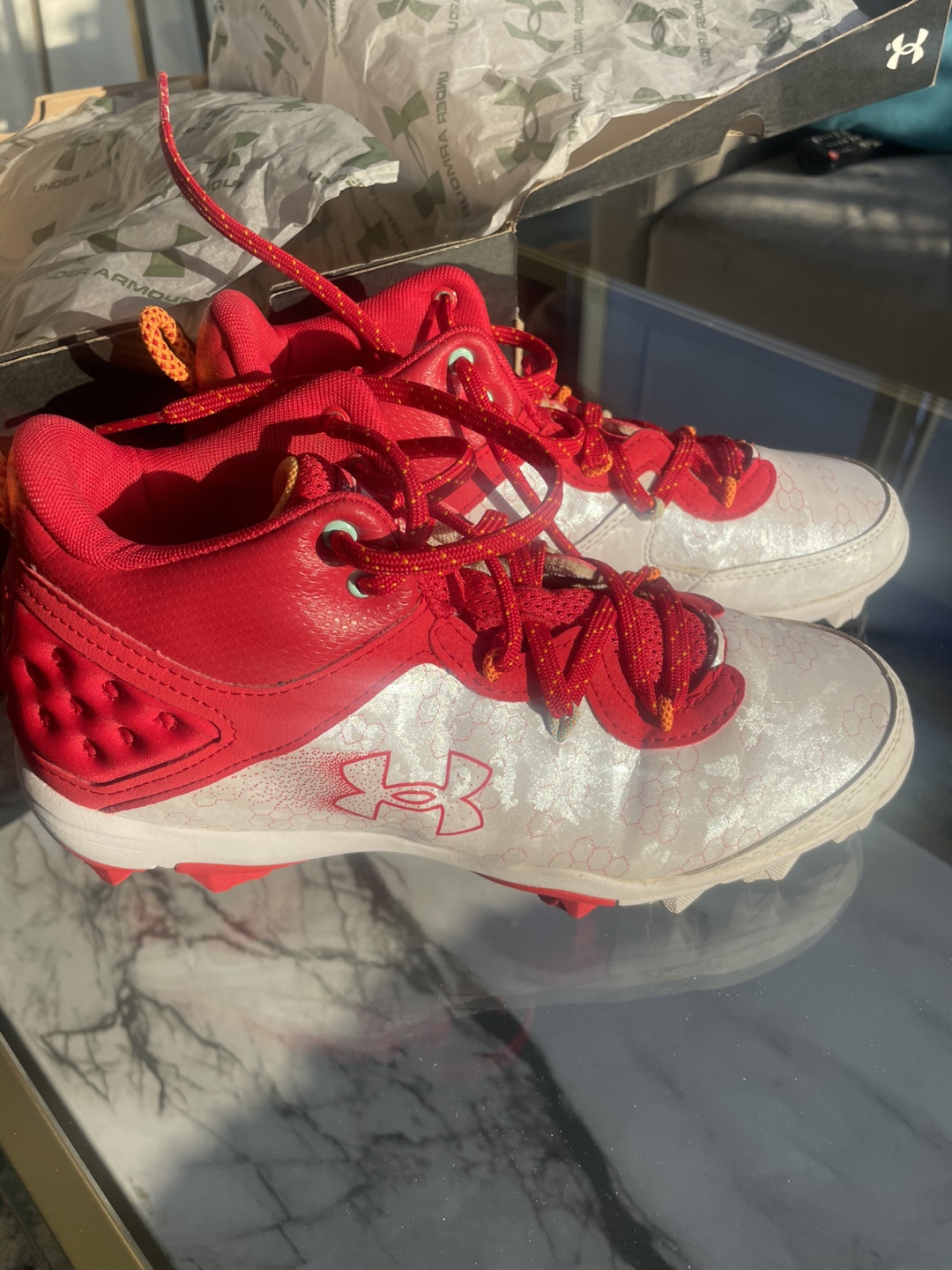 Under Armour Baseball Cleats - Red/White - photo 3