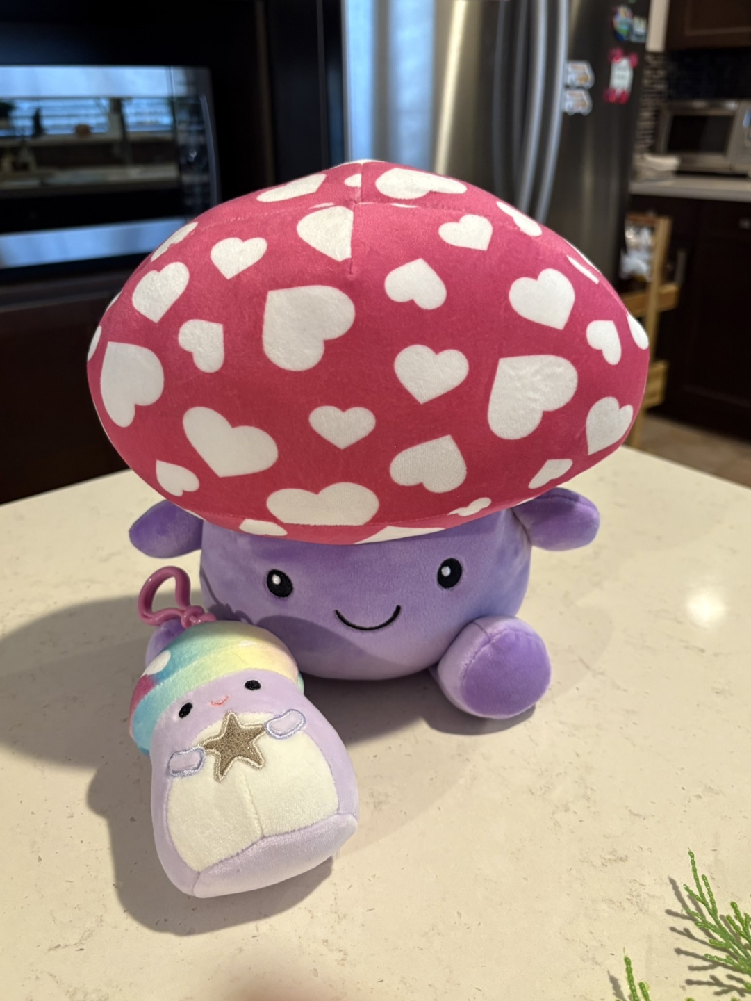 Squishmallow Valentine's Day Mushroom Plush and Keychain Set