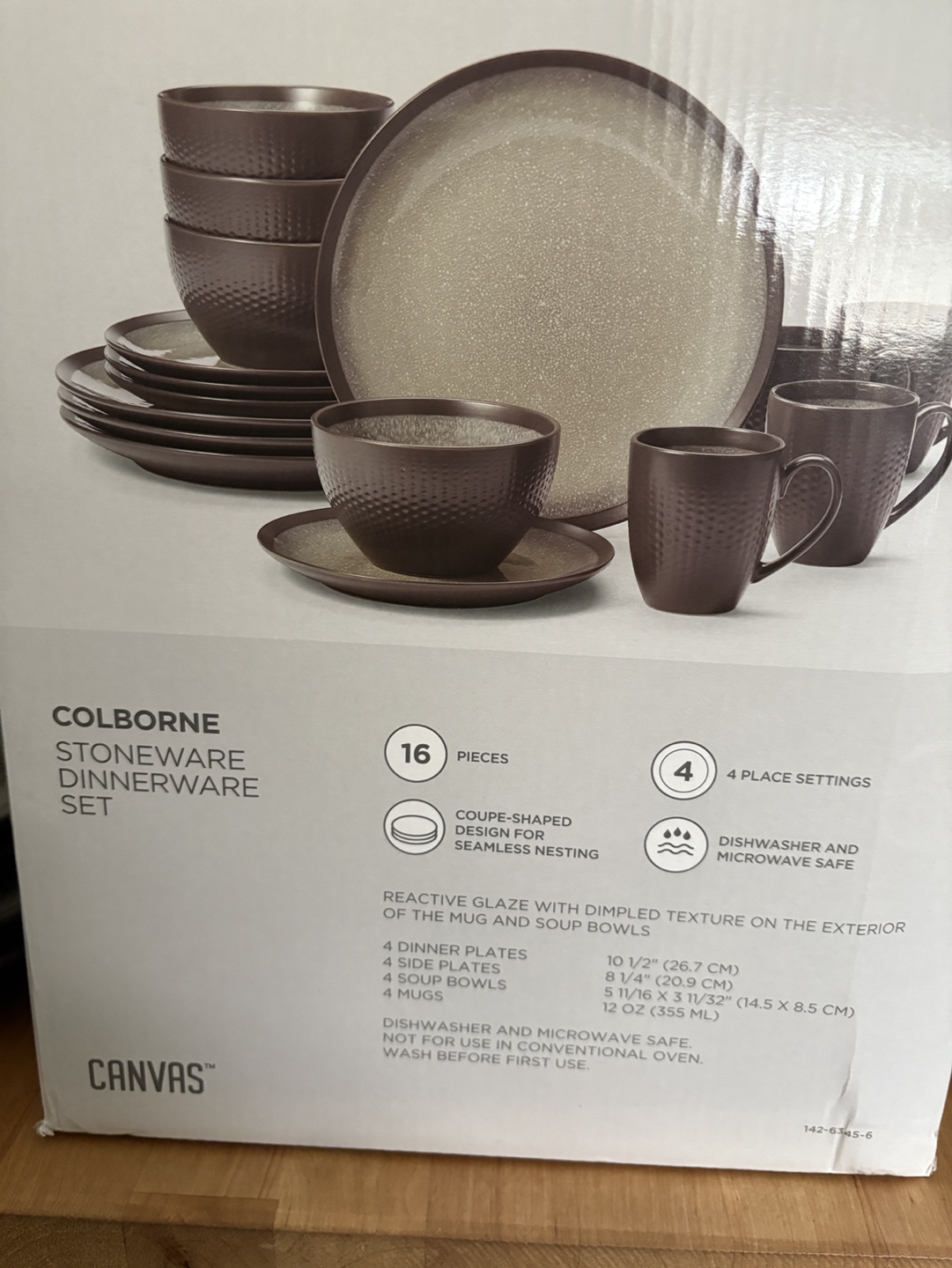 Colborne Canvas 16-Piece Stoneware Dinnerware Set - photo 2