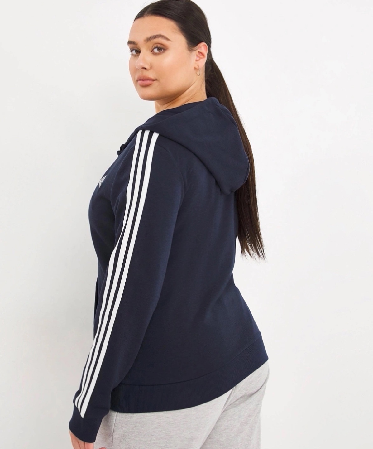Adidas Women's Navy Blue Zip-Up Hoodie and Track Pants Set - photo 3