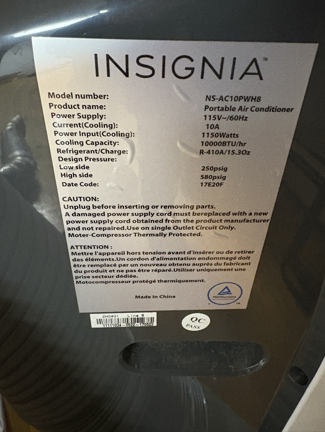 Insignia Portable AC Unit - photo 5