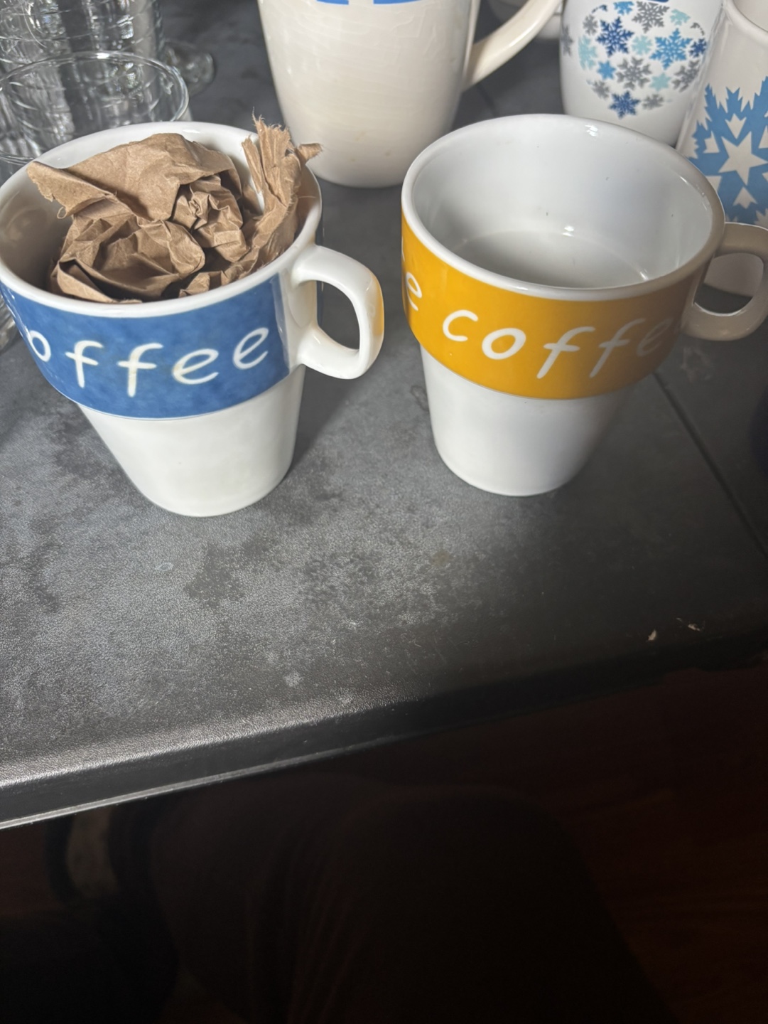 Lot of Coffee Mugs and Pasta Maker