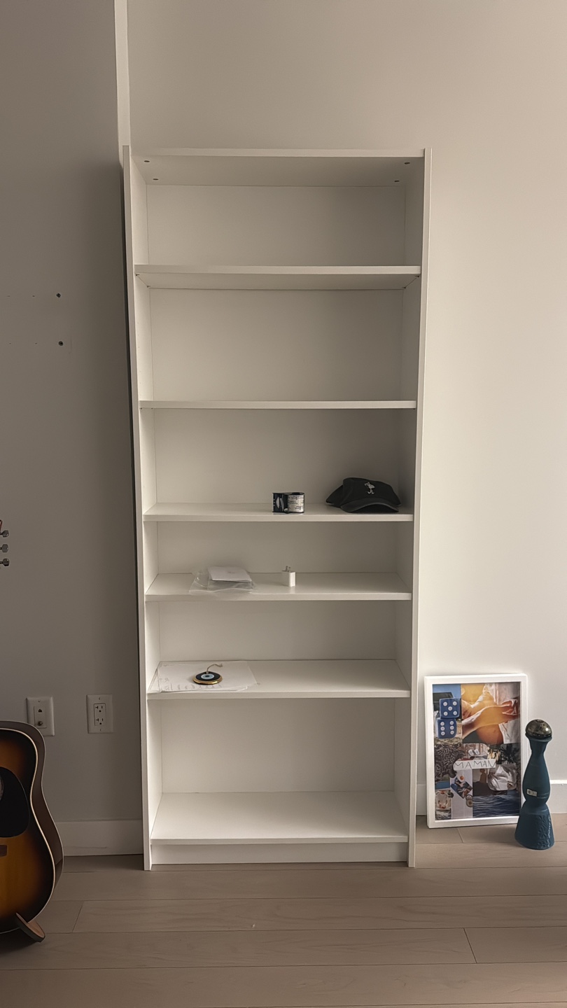 White 5-shelf bookcase Billy ikea