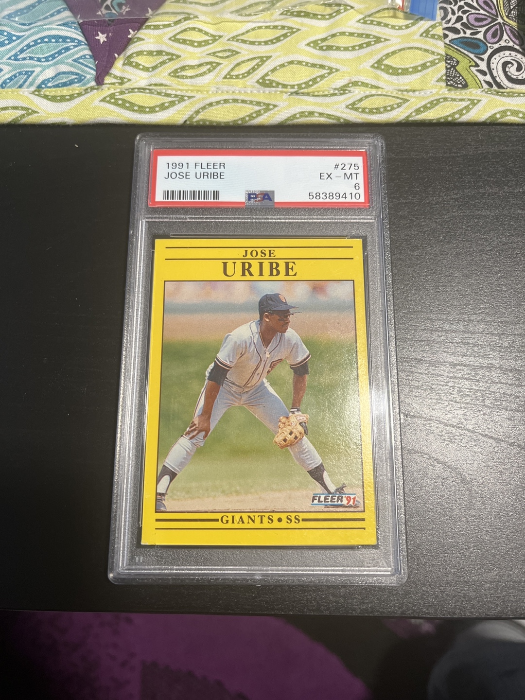 Wrong birth Year-1991 Fleer Jose Uribe #275 Baseball Card PSA
