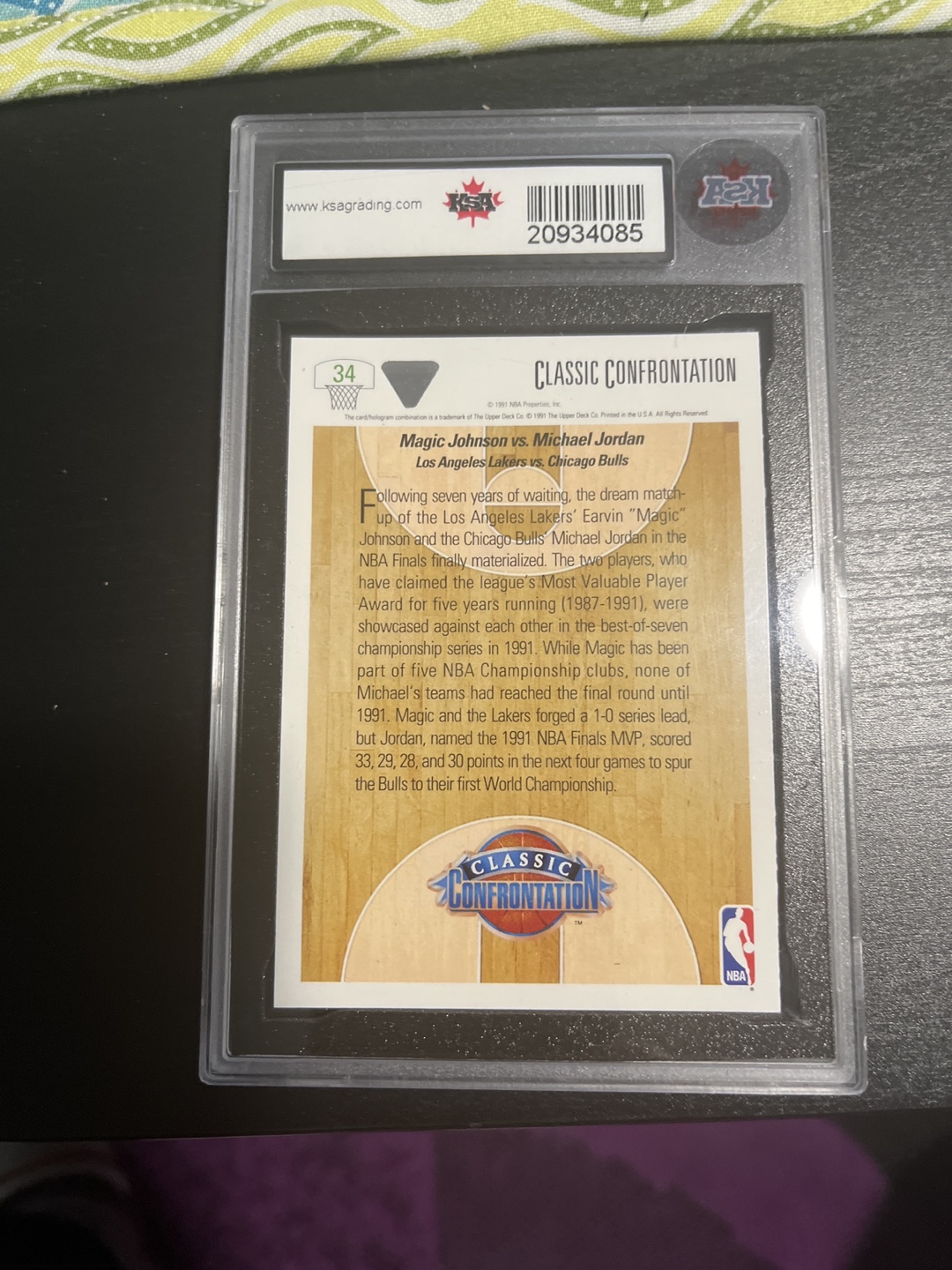 1991-92 Upper Deck Magic vs Jordan #34 Gem Mint 10 - photo 2