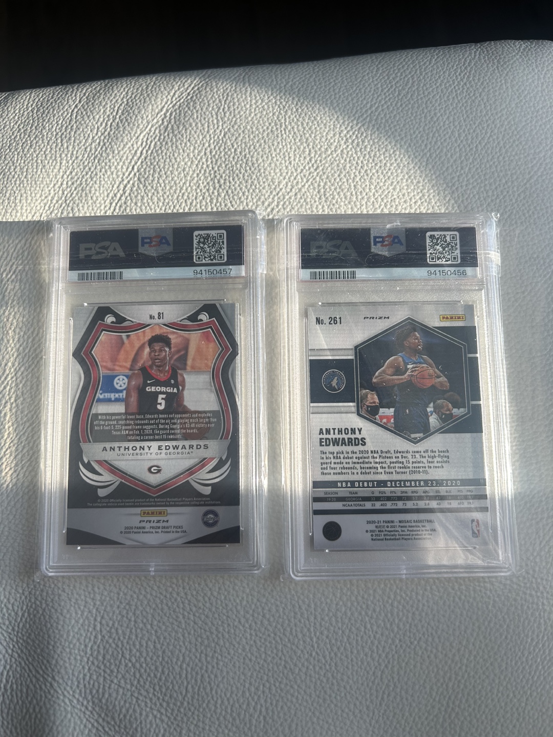 PSA 10 2020 Panini Prizm & Mosaic Anthony Edwards Rookie Cards - photo 2