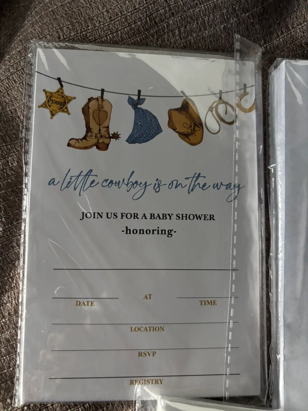 Baby Shower Invitations & Raffle Cards - Cowboy Theme image indicator(3)