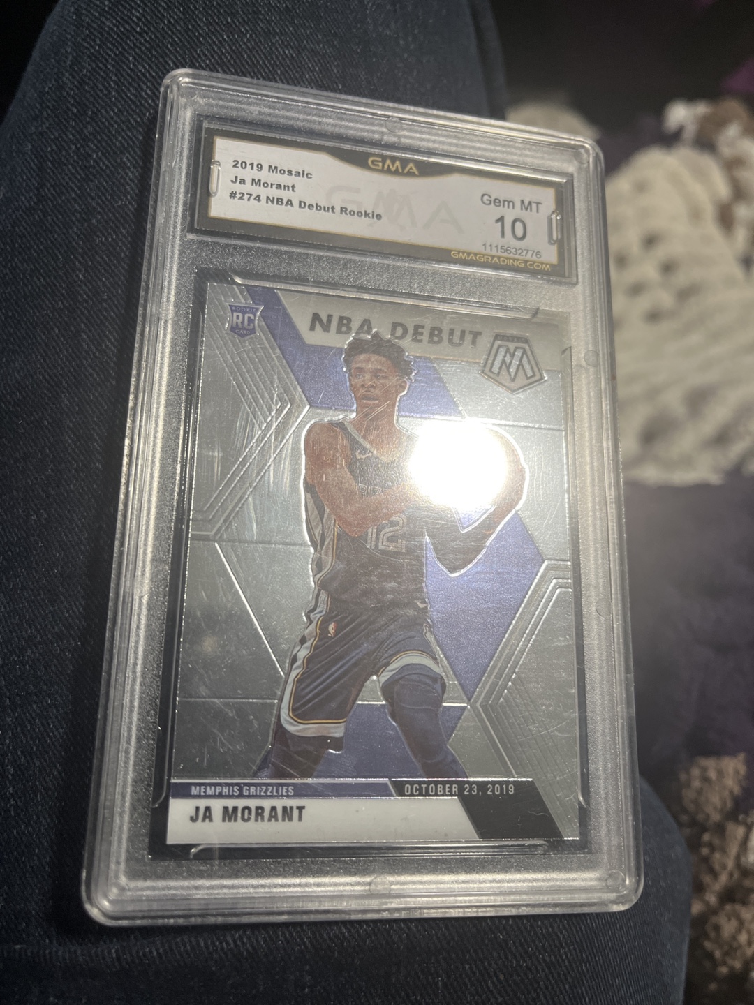 Ja Morant 2019 Panini Mosaic NBA Rookie Card #274 Gem Mint 10 - photo 3