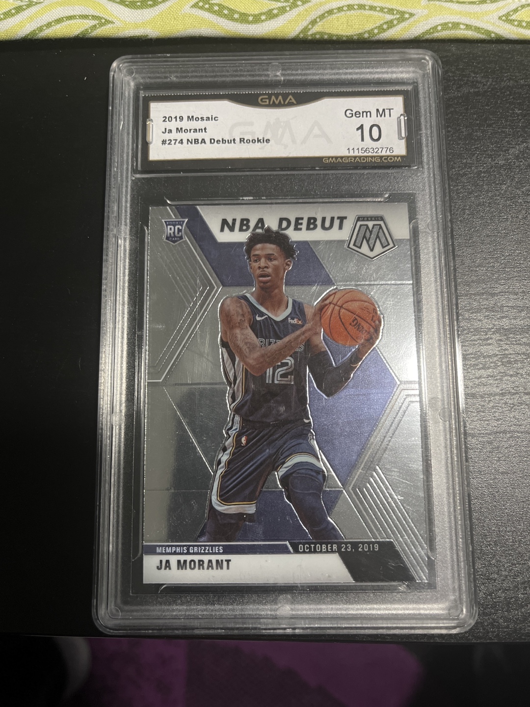 Ja Morant 2019 Panini Mosaic NBA Rookie Card #274 Gem Mint 10