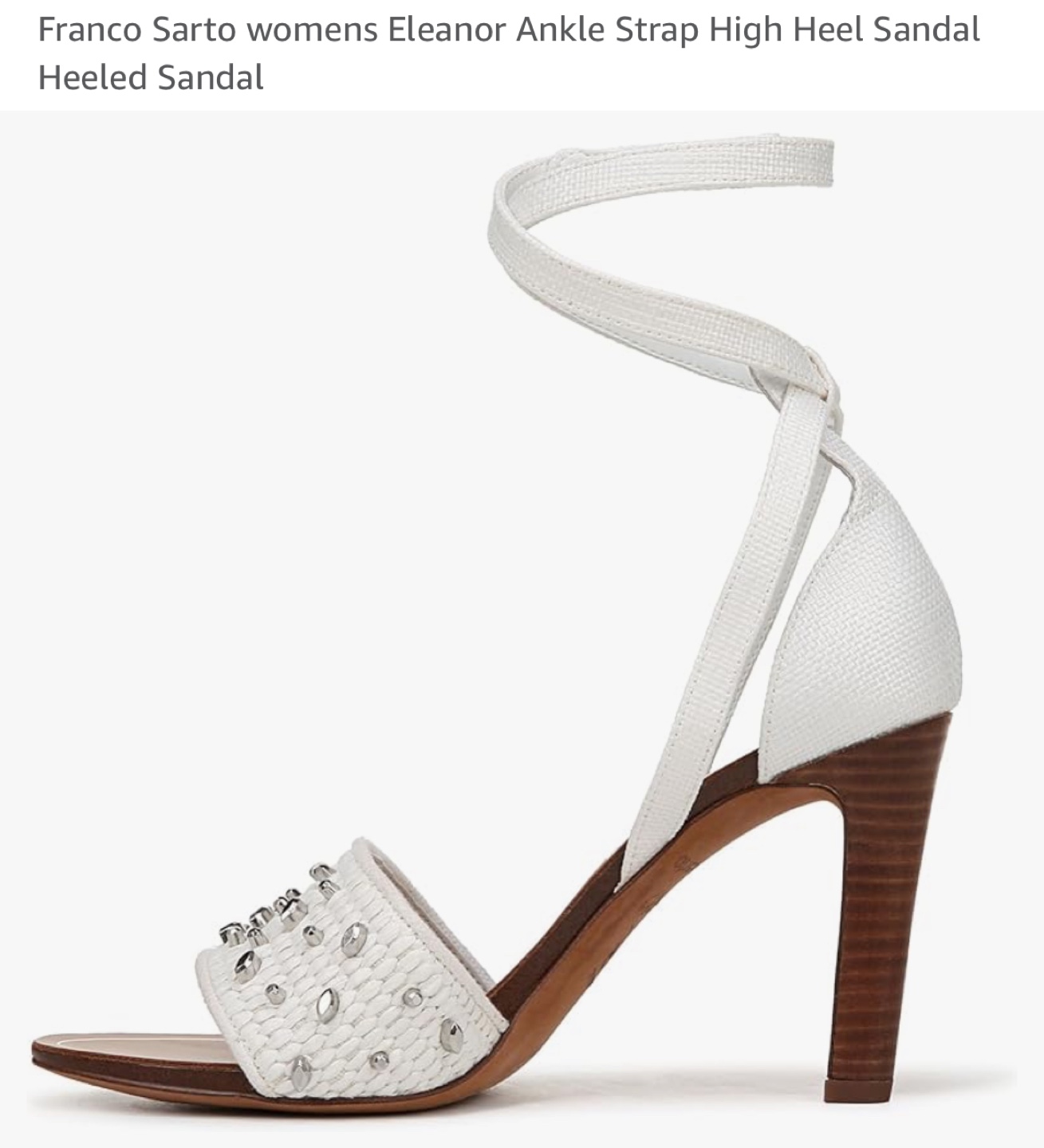 Franco Sarto Eleanor White Ankle Strap High Heel Sandals - photo 2