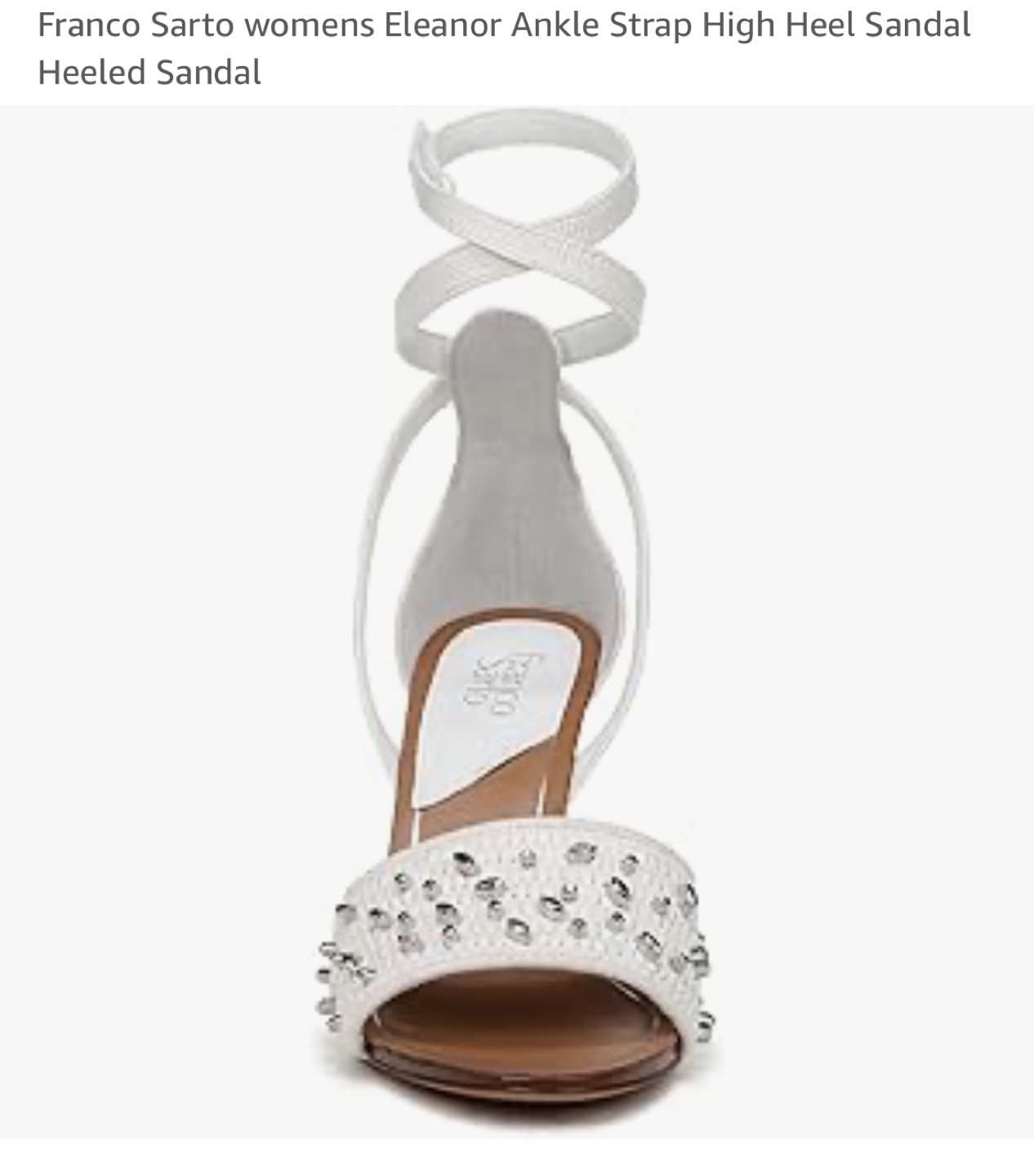 Franco Sarto Eleanor White Ankle Strap High Heel Sandals - photo 5