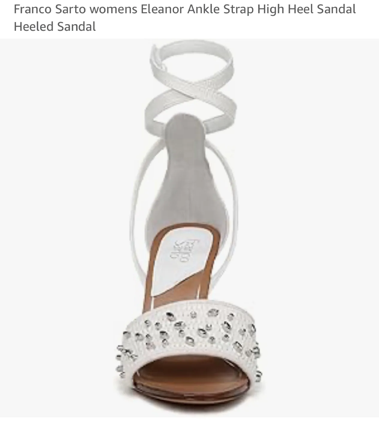 Franco Sarto Eleanor White Ankle Strap High Heel Sandals image indicator(5)